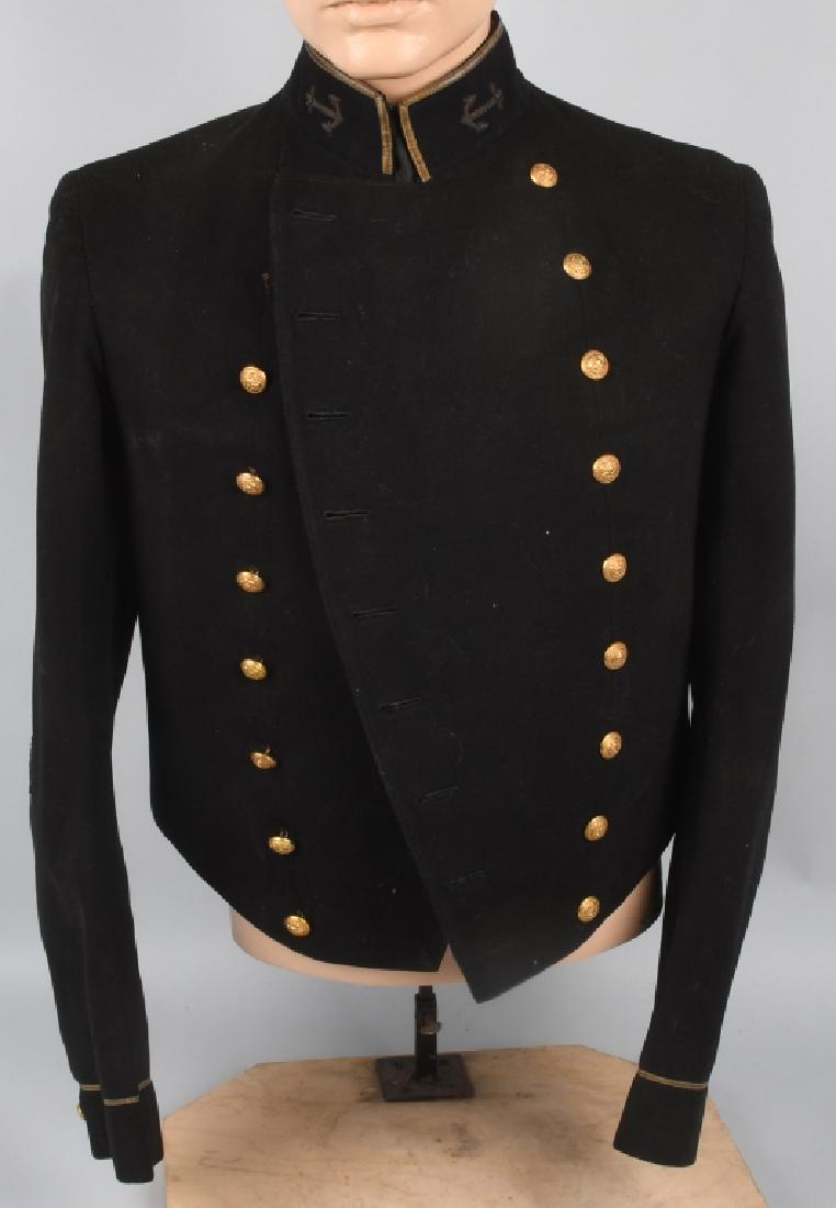 INDIAN WARS PERIOD U.S. NAVY JACKET IDED: Indian wars period United States Naval jacket made by Jacob Reed's Sons Philadelphia, Pennsylvania. Name tag on inside left pocket is identified in browned ink to J.G. Greyspring. 9 rows of double bre