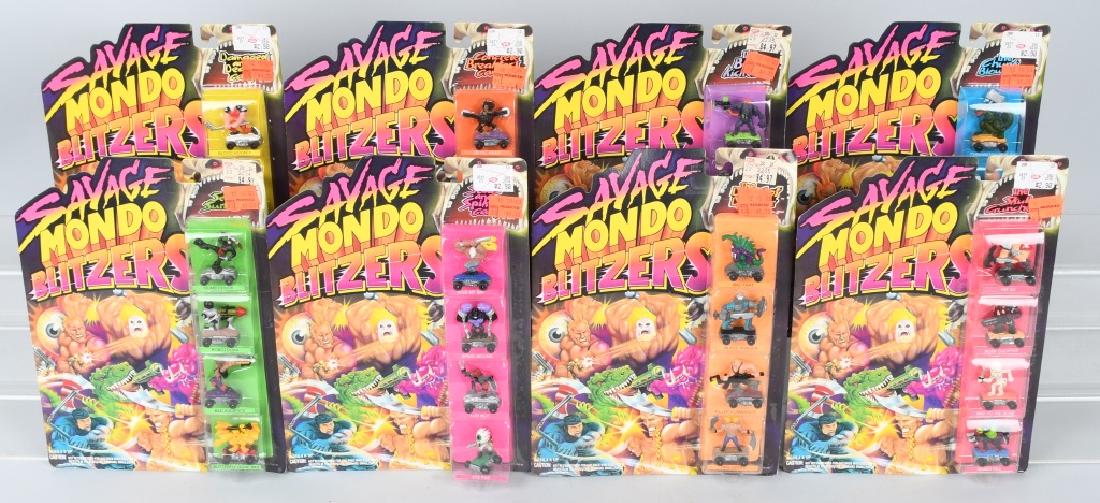 8- 1991 KENNER SAVAGE MONDO BLITZERS MOC: Lot of 8 1991 Kenner Savage Mondo Blitzers Sets. All mint sealed on Cards. Near Mint