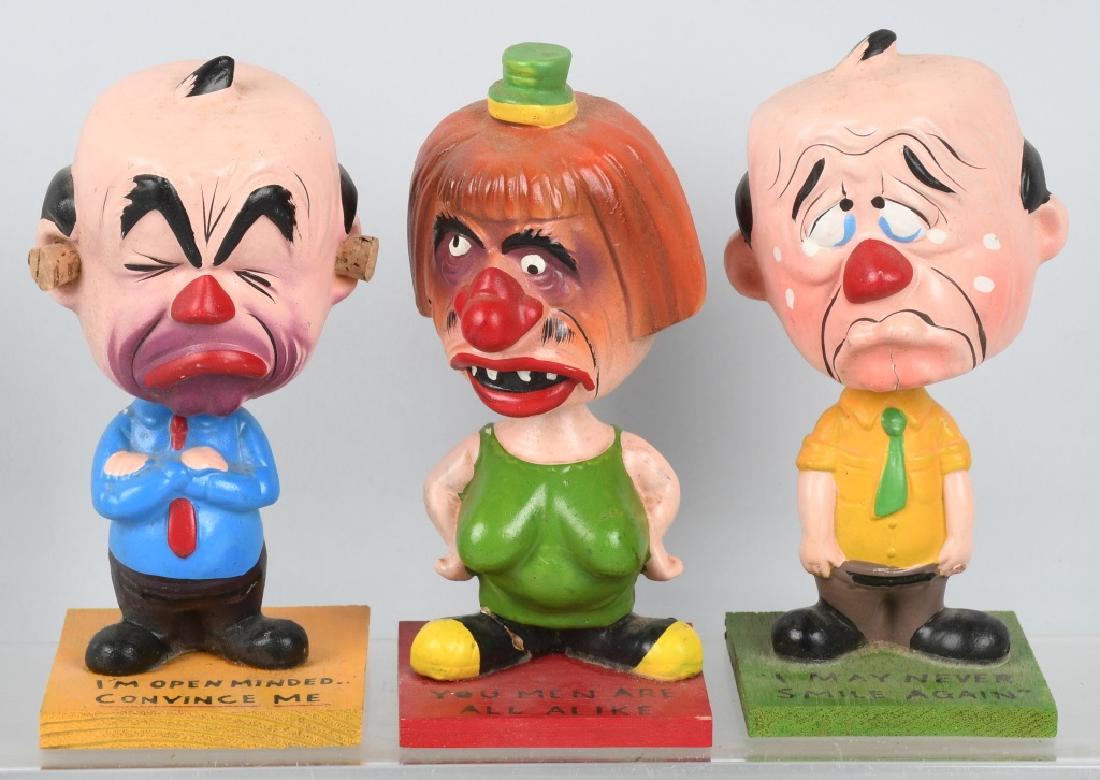 3- VINTAGE UGLY FACE BOBBLE HEADS (1 of 6)