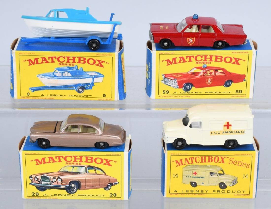 4 1960s VINTAGE LESNEY MATCHBOX CARS w/ BOXES
