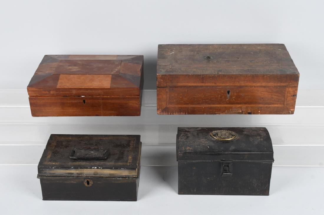 4ANTIQUE LOCKING BOXES