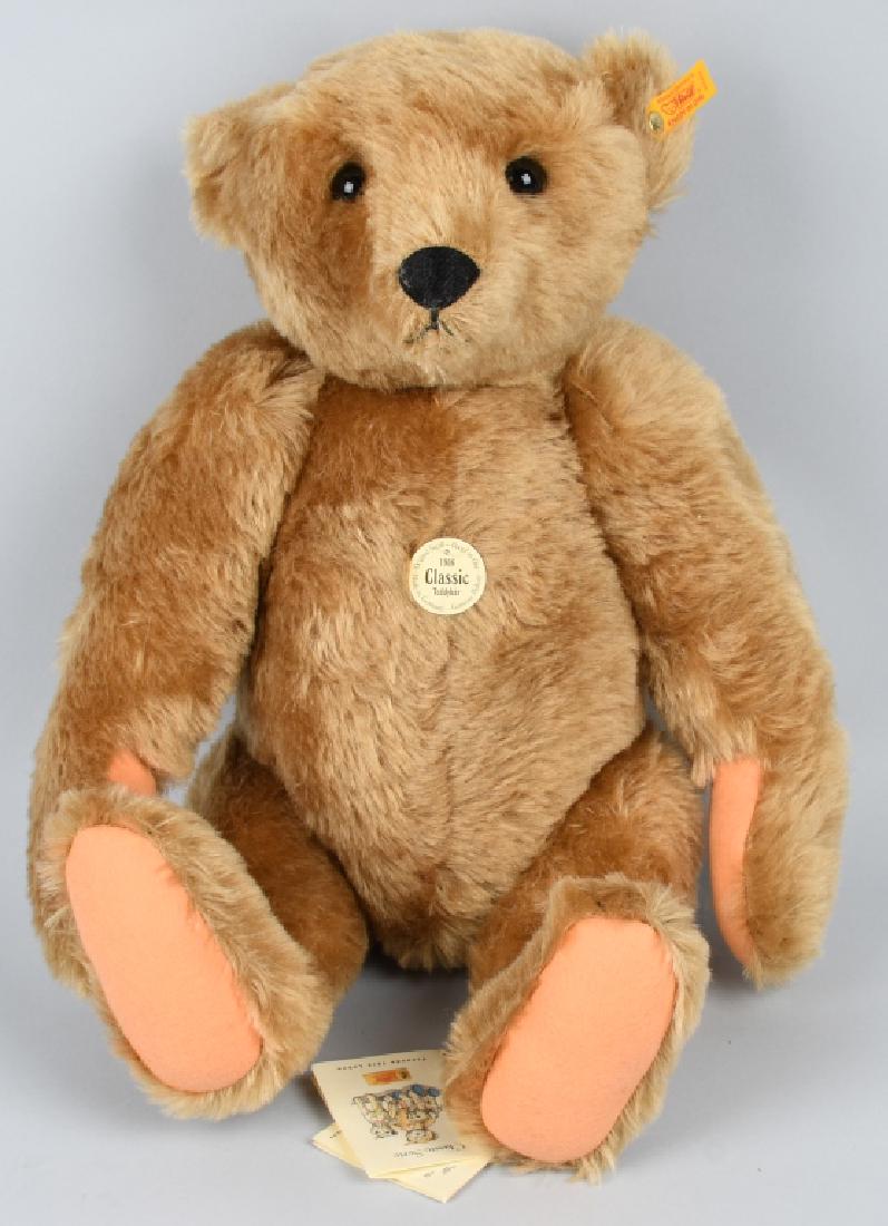 20" STEIFF 1906 CLASSIC TEDDYBAR w/ HUMP & GROWLER: Wonderful 20" 1906 Teddybar. All original with Button, Flag, and Tag. Classic Bear with Hump and Growler. From a smoke free home. Near Mint