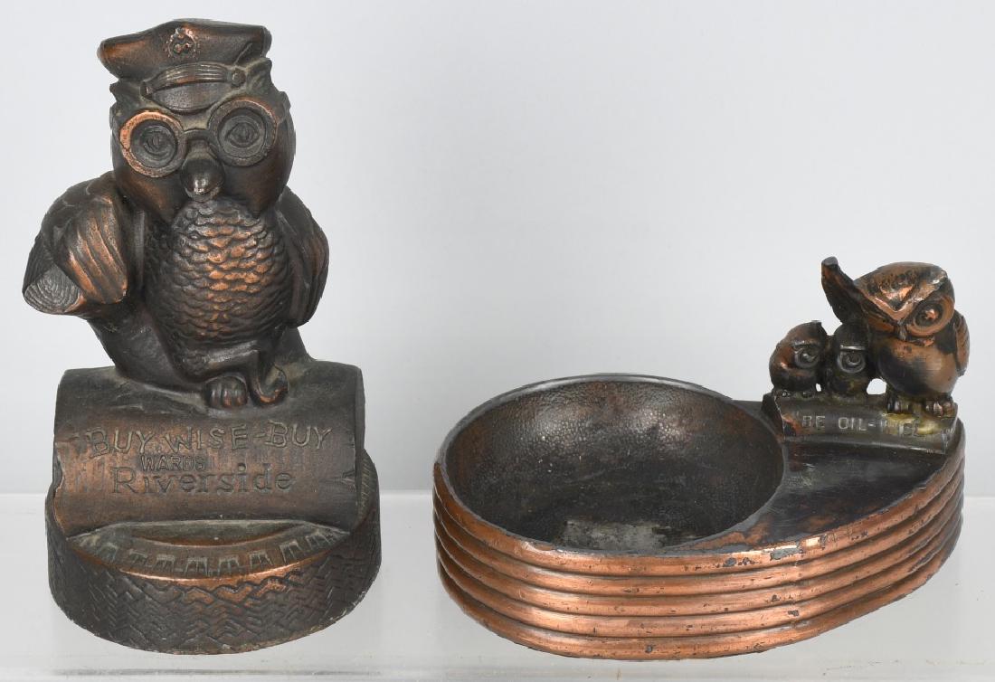 2- WARDS RIVERSIDE OIL OWL ADVERTISING ITEMS (1 of 8)