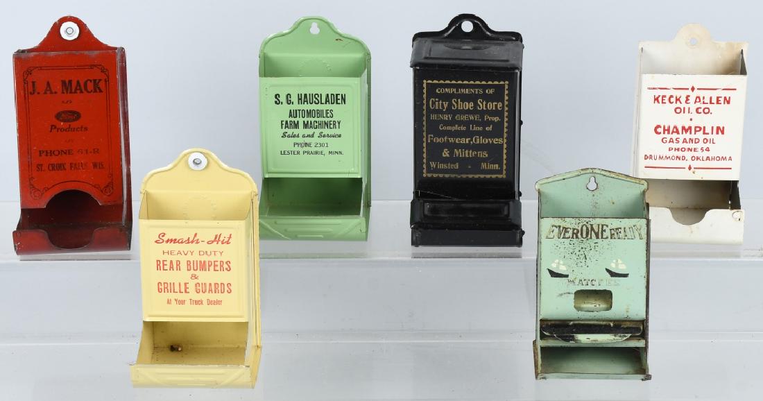 6- TIN ADVERTISING MATCH SAFES (1 of 6)