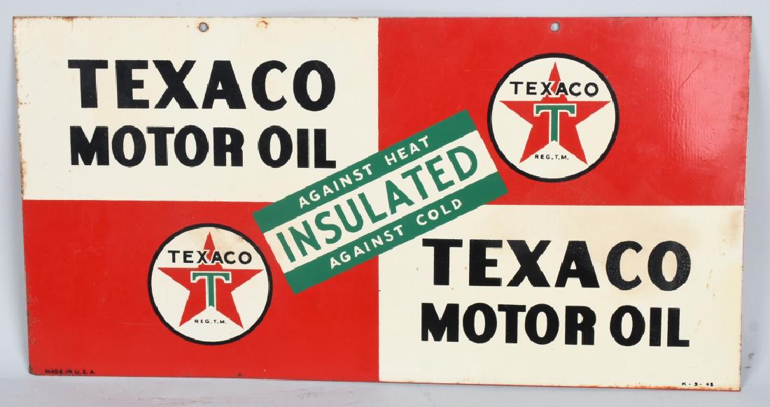 TEXACO MOTOR OIL DS TIN SIGN (1 of 3)