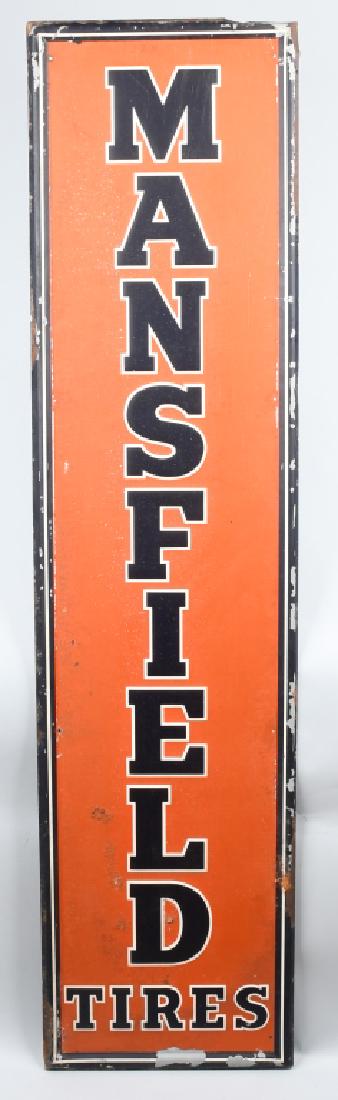 MANSFIELD TIRES TIN EMBOSSED SIGN (1 of 5)