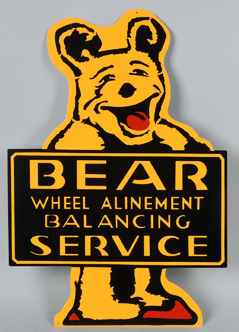 25 1/2" BEAR WHEEL ALIGNMENT TIN SIGN