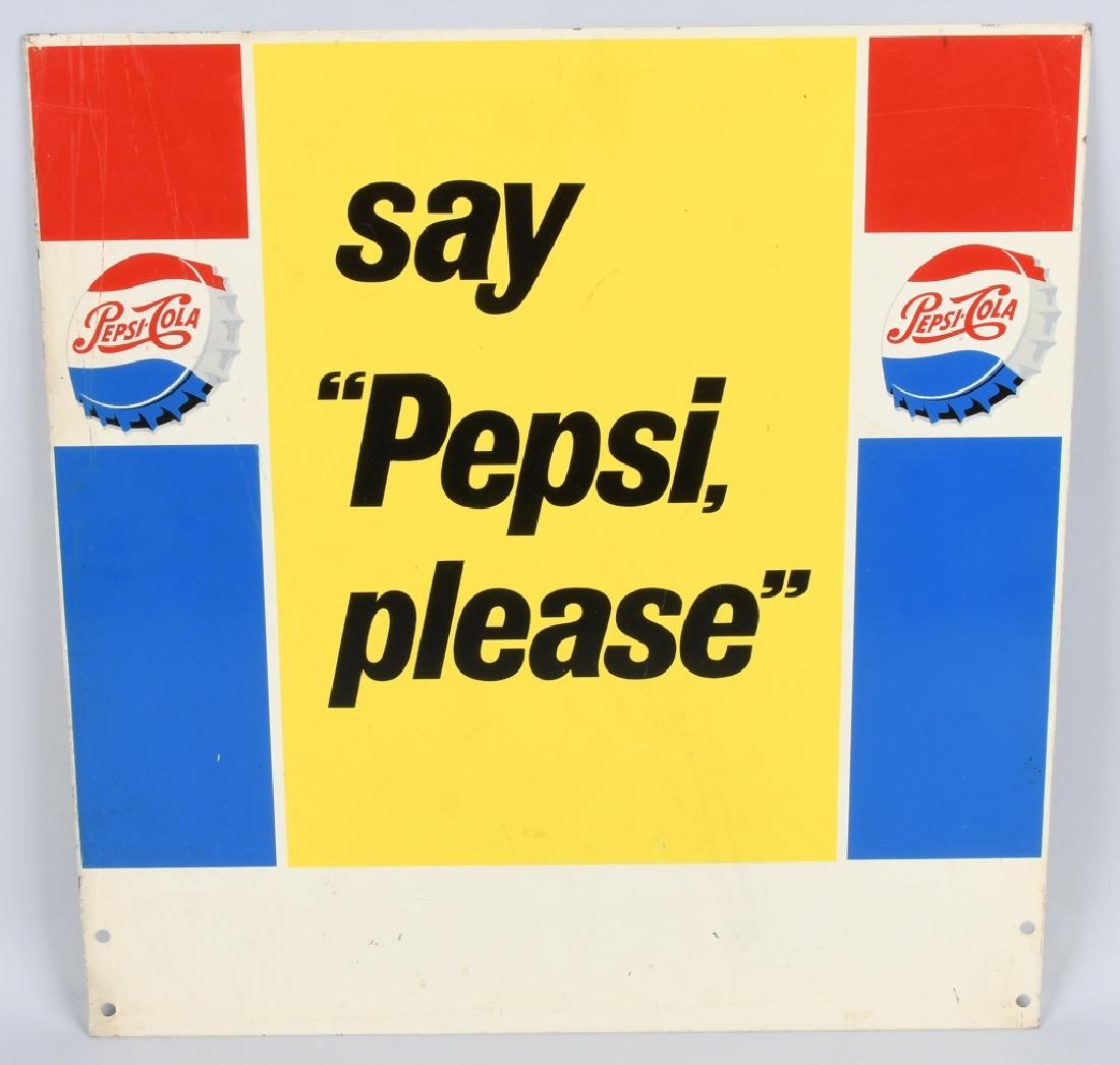 PEPSI-COLA DOUBLE SIDED TIN SIGN (1 of 2)