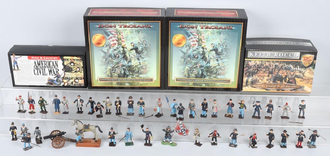 CIVIL WAR PAINTED SOLDIERS INCLUDING SETS: 4 limited edition sets of hand painted Civil war soldiers including the 20th Maine Infantry at Gettysburg - Don Troiani's "Lions of the Round Top sets (2), Keith Rocco's "Hold the Ground at all Hazard