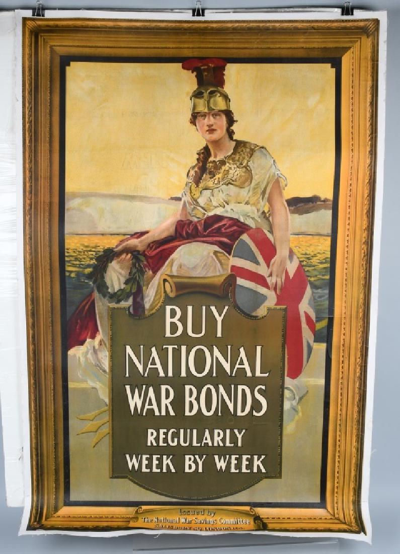 WWI BRITISH NATIONAL WAR BONDS POSTER 37.5" X 57.5