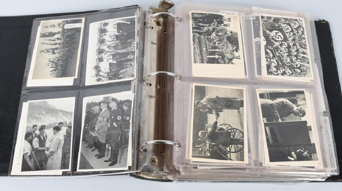WWII NAZI GERMAN PHOTOGRAPH LOT - 480 PHOTOS: Approximately 480 World War Two Nazi German Photographs including snap shots, real photo post cards, and cigarette album cards. good - excellent.