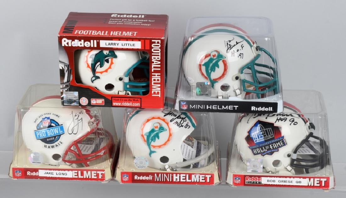 Miami Dolphin mini-helmets: Shula, Griese, Long (1 of 7)