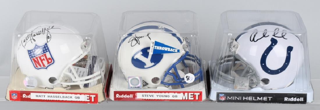 Quarterback signed 3 mini-helmets: Young, Luck (1 of 4)