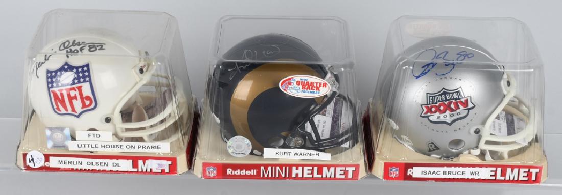 Rams mini-helmets: Olsen, Bruce & Kurt Warner (1 of 4)