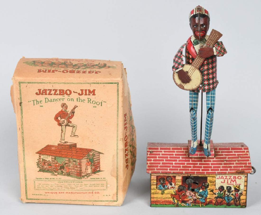 UNIQUE ART 1921 TIN windup JAZZBO JIM, BOXED (1 of 12)