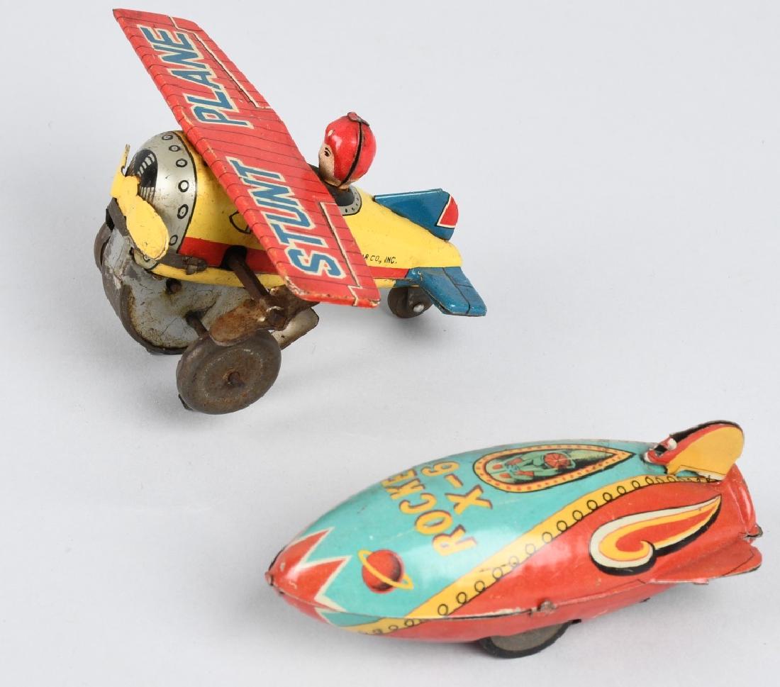 JAPAN TIN windup ROLLOVER PLANE & SPACE SHIP (1 of 6)