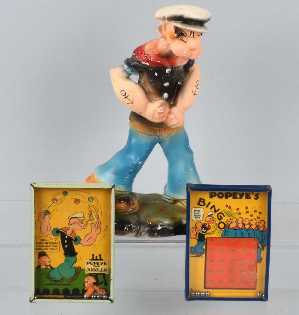 POPEYE 1930's CHALK FIGURE & 2- DEXTERITY GAMES (1 of 6)