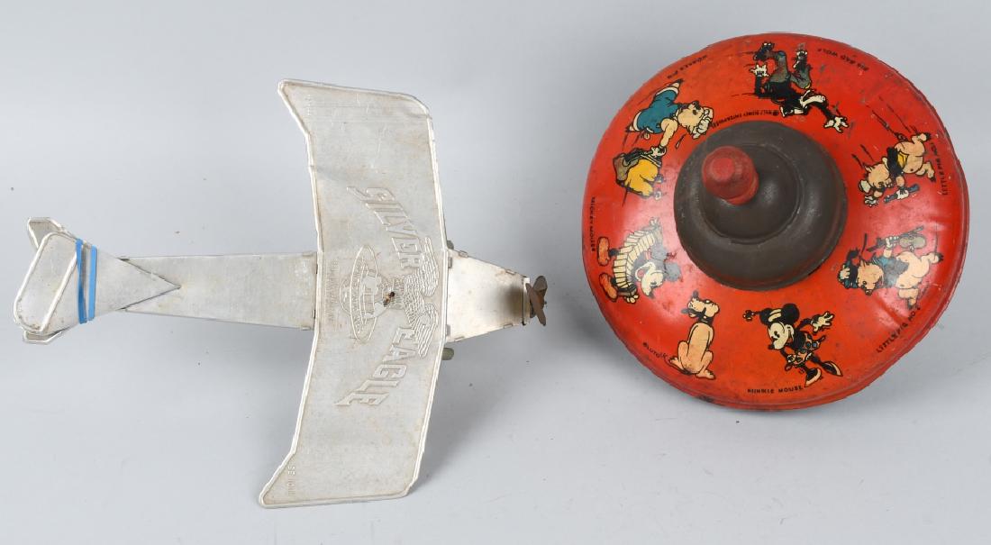 STRAUSS 1930's windup AIRPLANE & DISNEY TOP (1 of 9)