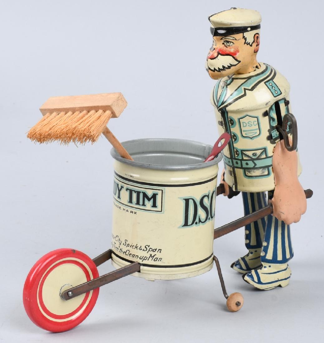 MARX 1930's TIN windup TIDY TIM STREET CLEANER (1 of 6)