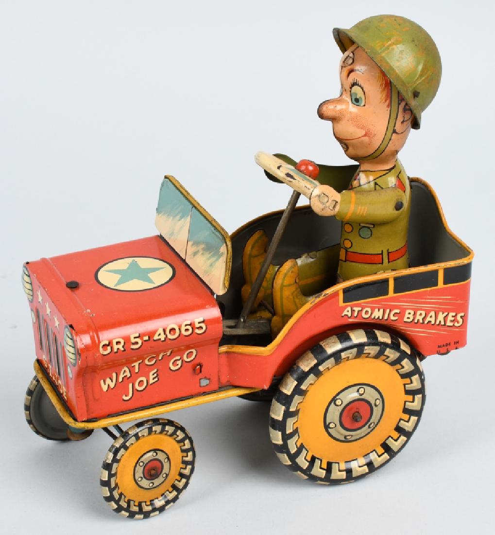 UNIQUE ART Tin Windup GI JOE JOUNCING JEEP (1 of 4)