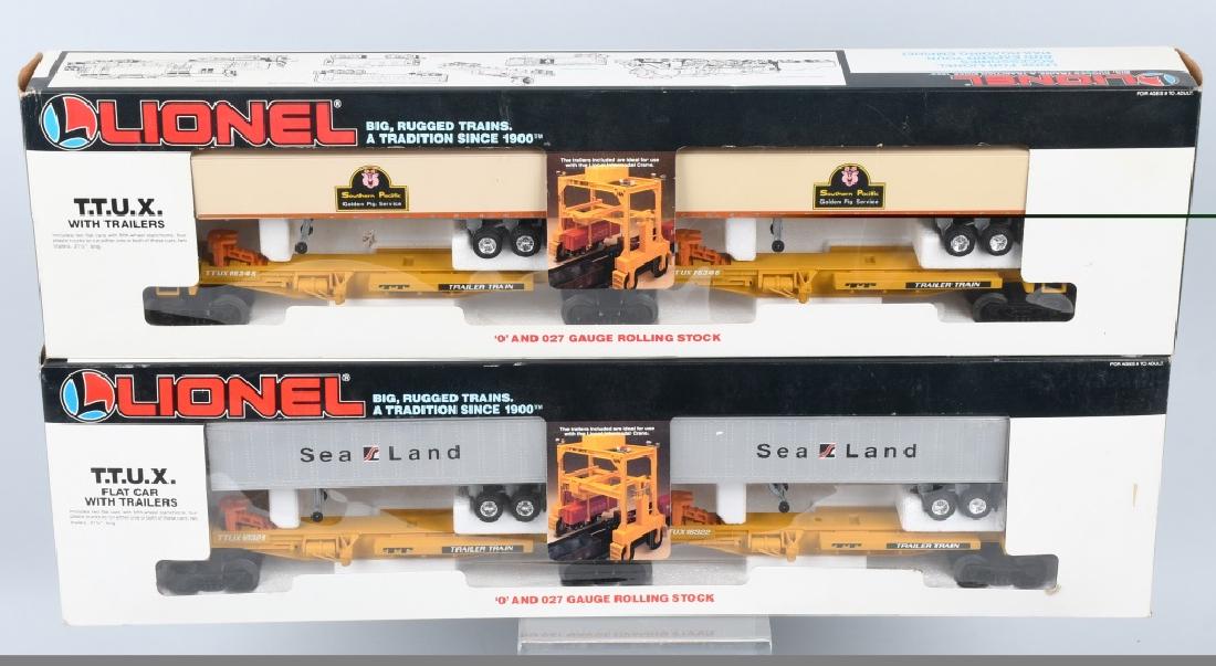 2-LIONEL T.T.U.X. FLAT CARS w/ TAILERS, BOXED (1 of 6)