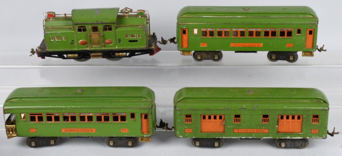 LIONEL PREWAR STANDARD GA 318E ENGINE & PASS CARS (1 of 10)