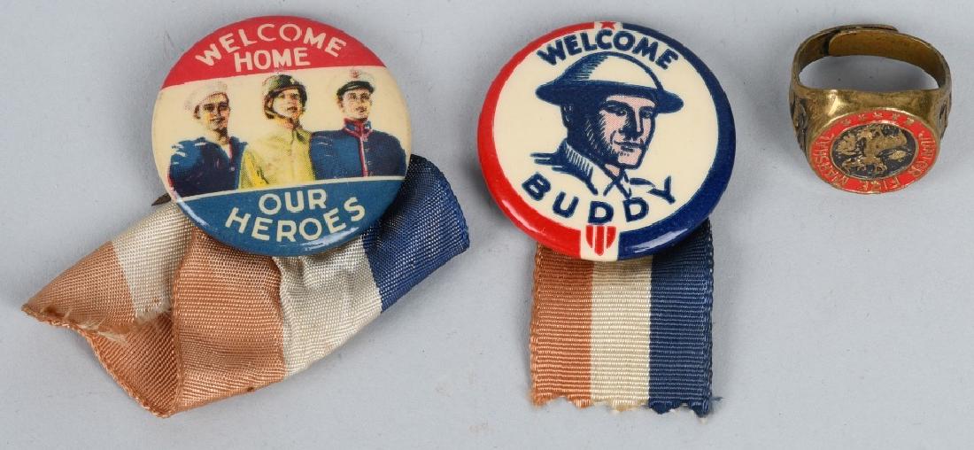 2- WELCOME HOME SOLDIER PINS & FIRE MARSHALL RING (1 of 8)