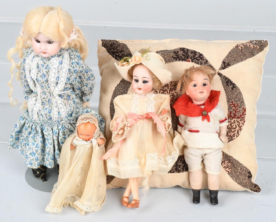 4-VINTAGE BISQUE and COMPOSITION DOLLS (1 of 8)