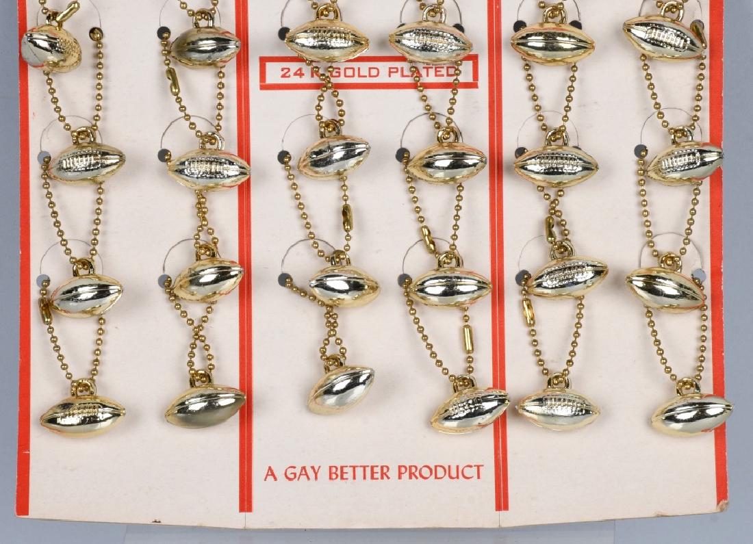 GAY SPORTSMAN FOOTBALL KEY CHAIN FULL DISPLAY: New Old Stock store display of Football Keychains. 13" Excellent