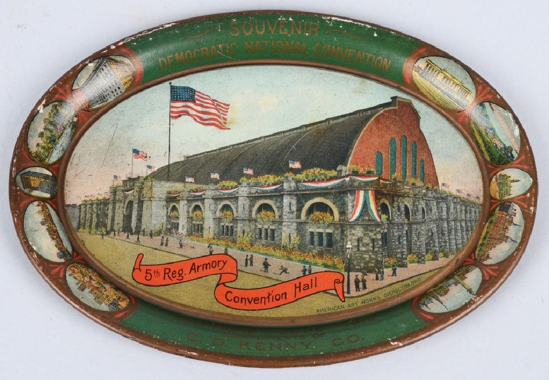 1912 DEMOCTRATIC CONVENTION TIP TRAY: CD Kenny Co 1912 Democratic Convention Tip Tray. 6" Excellent