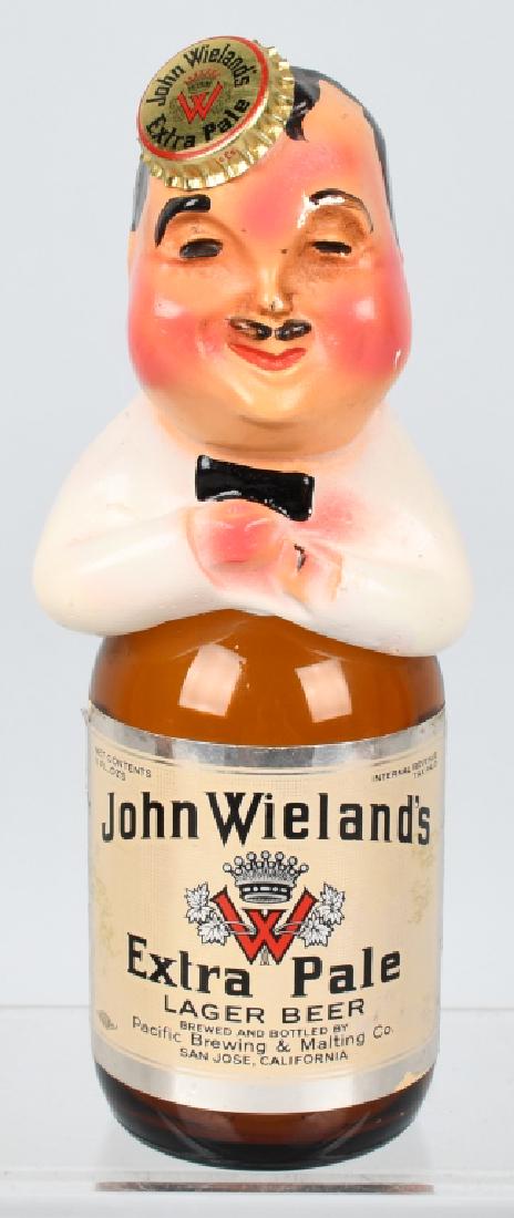 JOHN WIELAND'S BEER ADVERTISING FIGURE: Nice Beer Advertising Figure. Made of chalk with bottle. 8 1/2" Excellent