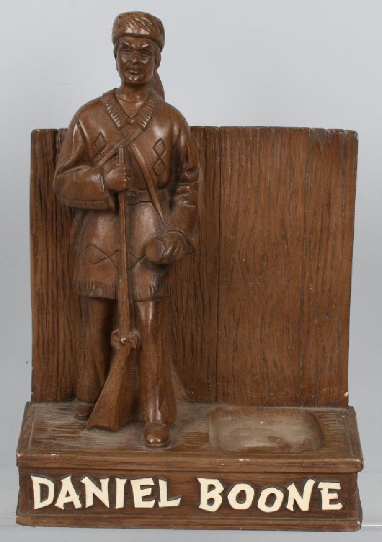 DANIEL BOONE WHISKEY ADVERTISING FIGURE: Daniel Boone Advertising Figure. Made of chalk. 14" Excellent