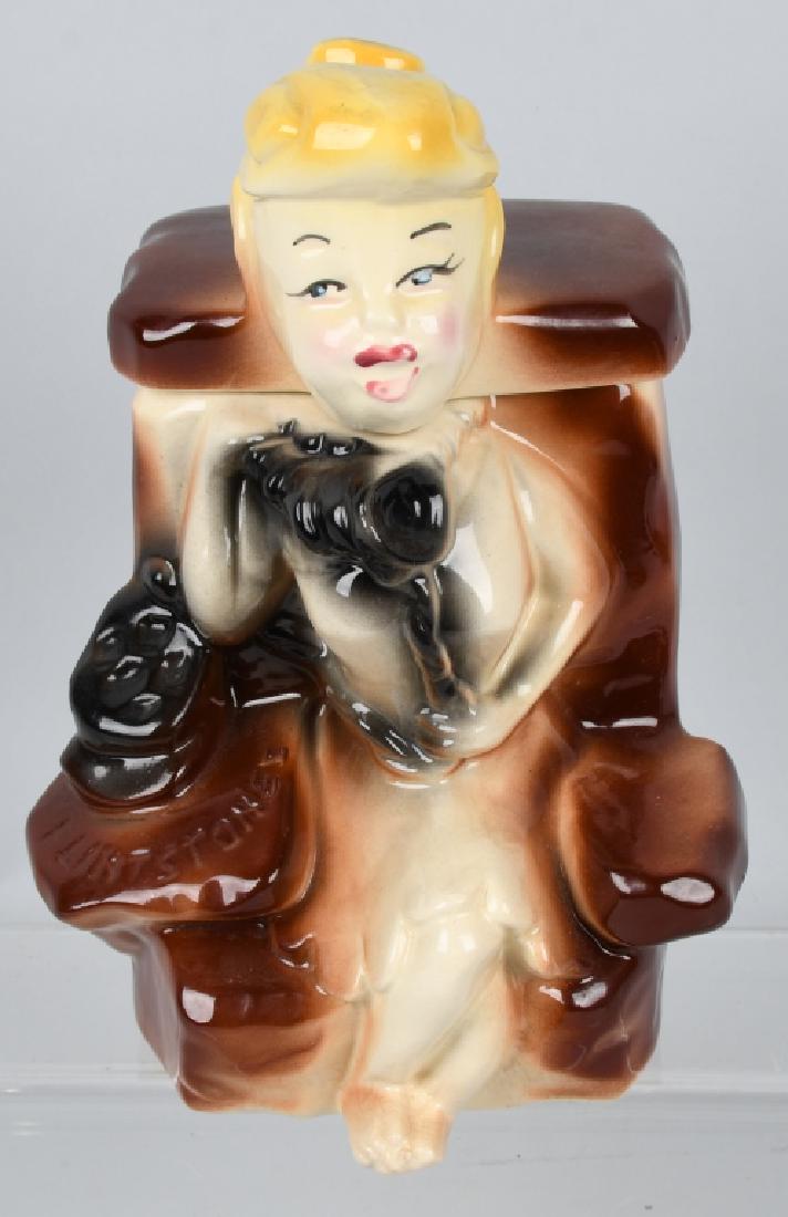 1960s WILMA FLINTSONE COOKIE JAR: American Bisque Wilma Flintstones Cookie Jar. Great colors. Rare cookie jar. 11 1/2" Excellent