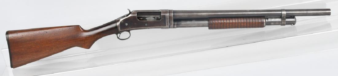 WINCHESTER MODEL 97, 12 GA. PUMP SHOTGUN, 1932: SN 829358, MFG 1932, 20" barrel with excellent bore. Cylinder choke. Smooth metal with traces of finish turning plum brown. Nice markings. Very good wood stocks and crisp action Very Good*