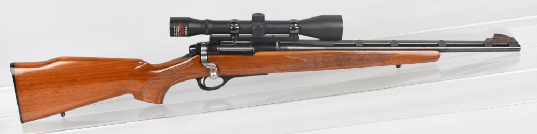 REMINGTON MODEL 600, .308 WIN. BOLT RIFLE: SN 93582, 18 1/2" vented rib barrel with excellent bore. 90% finish and excellent checkered wood stock. Smooth working action. Includes Tasco 4x49 scope. Excellent*