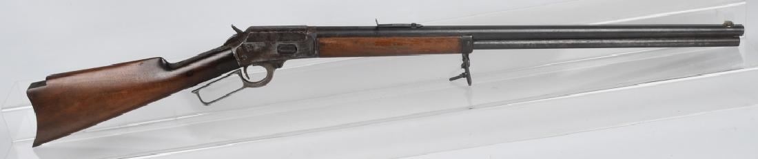 MARLIN MODEL 1894, .38-40 LEVER ACTION RIFLE: SN 145707, MFG 1897, 26" round barrel with fair bore. No finish, areas of pitting, good markings. Butt stock has filled spots, missing butt plate. Action works and has new ejector. Antique Good