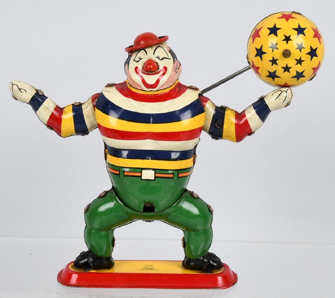 TPS Tin Windup BOBO THE JUGGLING CLOWN: Nice TPS tin windup Bobo the juggling clown. All original with great colors. Works. 5 1/2" Excellent