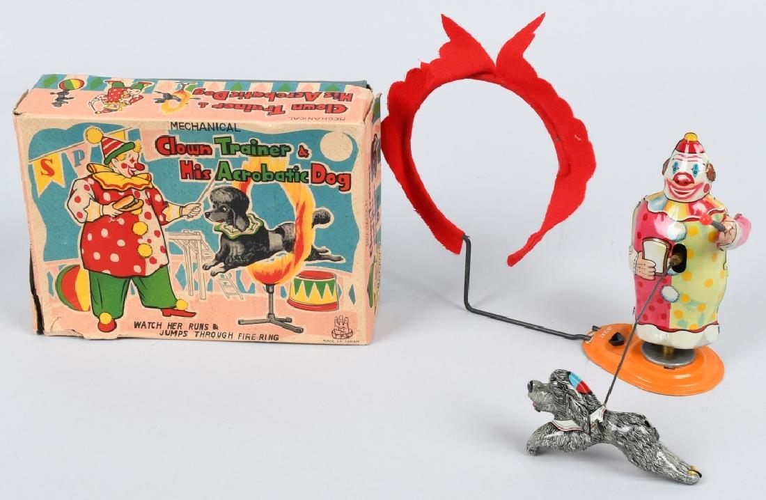 TPS Tin Windup CLOWN TRAINER & DOG w/ BOX (1 of 8)