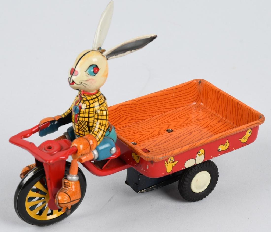 LINEMAR Tin Friction EASTER RABBIT CART (1 of 5)