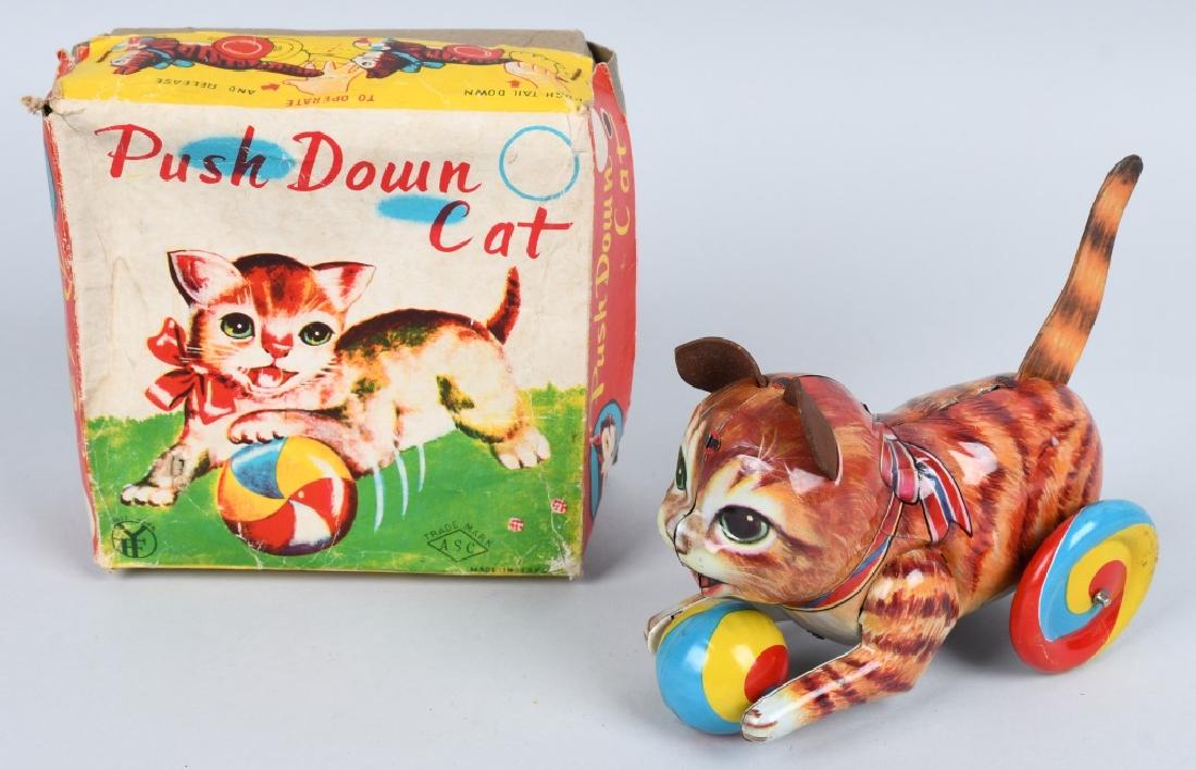 JAPAN Tin Windup CAT WITH BALL w/ BOX (1 of 6)