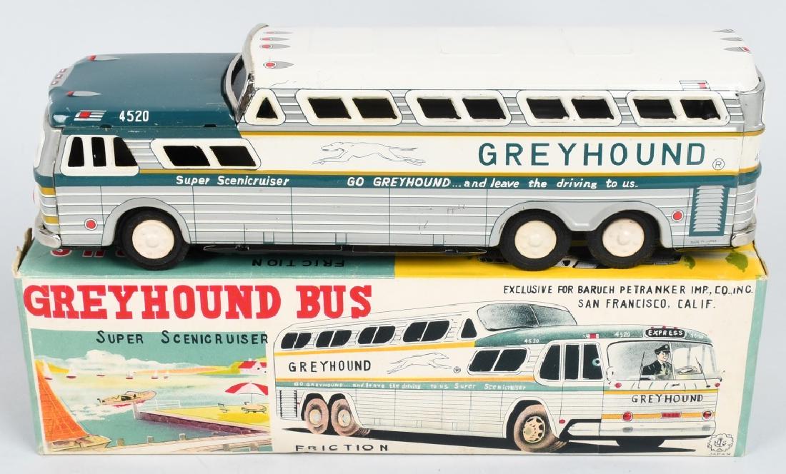 JAPAN Tin Friction GREYHOUND BUS w/ BOX (1 of 8)