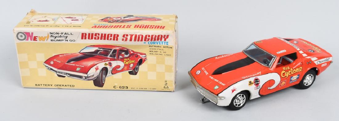 JAPAN Battery Op RUSHER STINGRAY CORVETTE w/ BOX (1 of 9)