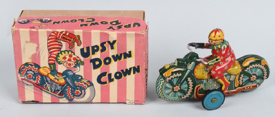 JAPAN Friction UPSY DOWN CLOWN MOTORCYCLE w/ BOX (1 of 7)
