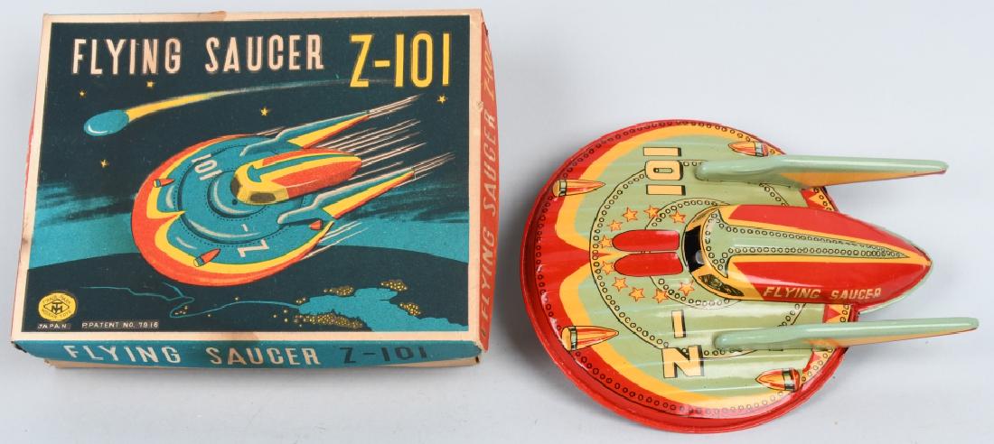 JAPAN Tin Friction FLYING SAUCER Z-101 w/ BOX (1 of 8)