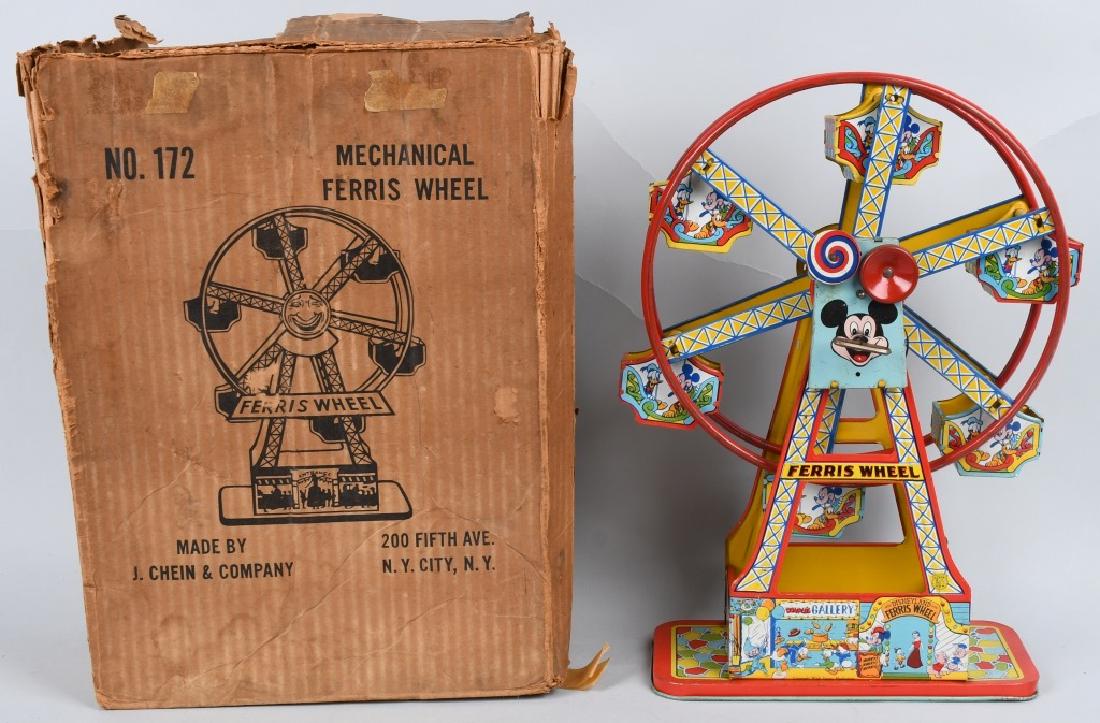 CHEIN Tin Windup MICKEY MOUSE FERRIS WHEEL w/ BOX (1 of 10)
