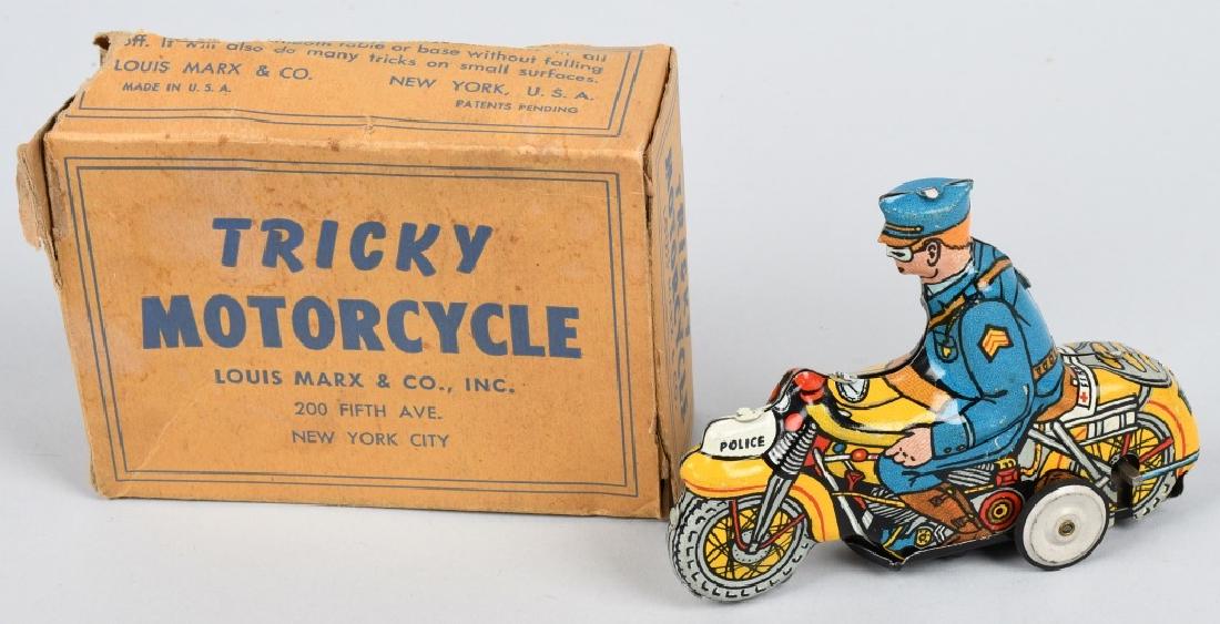 MARX Tin Windup TRICKY MOTORCYCLE w/ BOX (1 of 5)