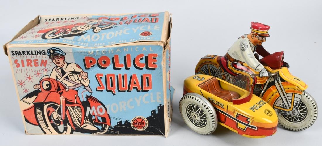 MARX Tin Windup POLICE SQUAD MOTORCYCLE w/ BOX (1 of 8)