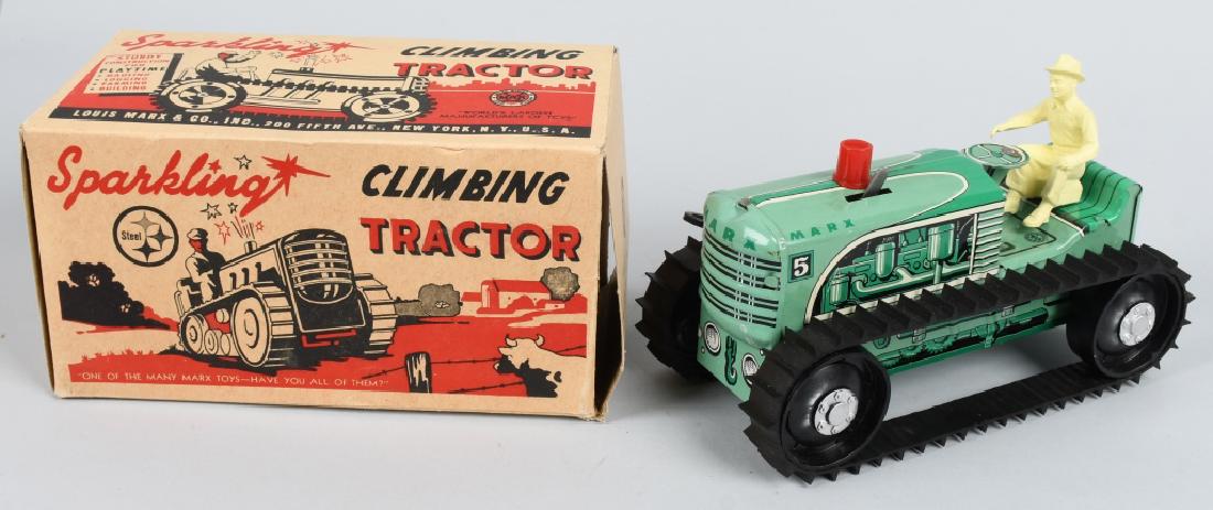 MARX Tin Windup SPARKLING CLIMBING TRACTOR MIB (1 of 7)