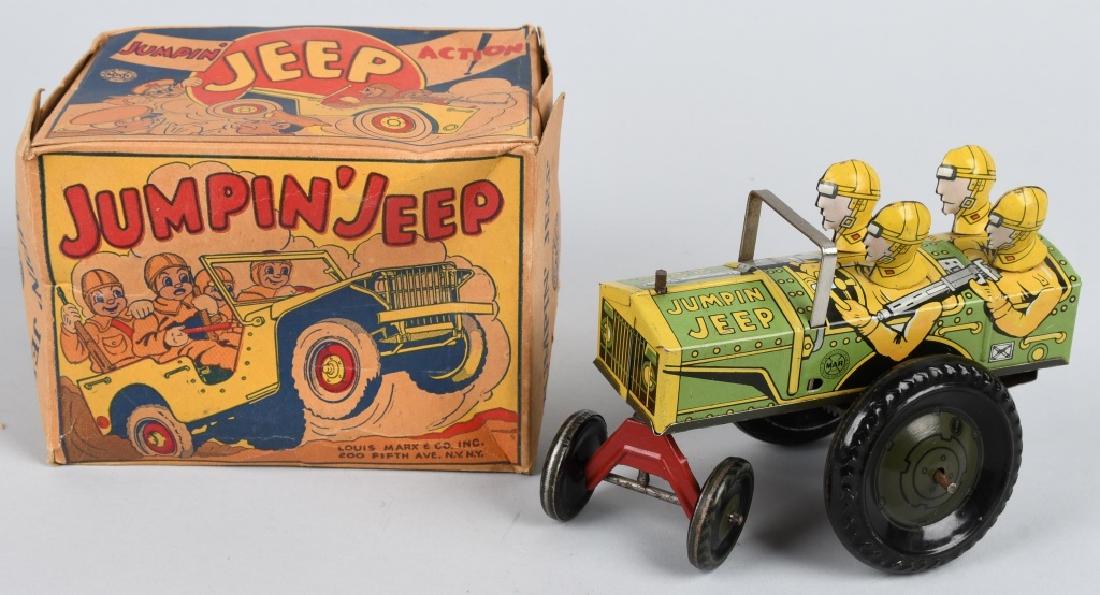 MARX Tin Windup JUMPIN JEEP w/ BOX (1 of 9)