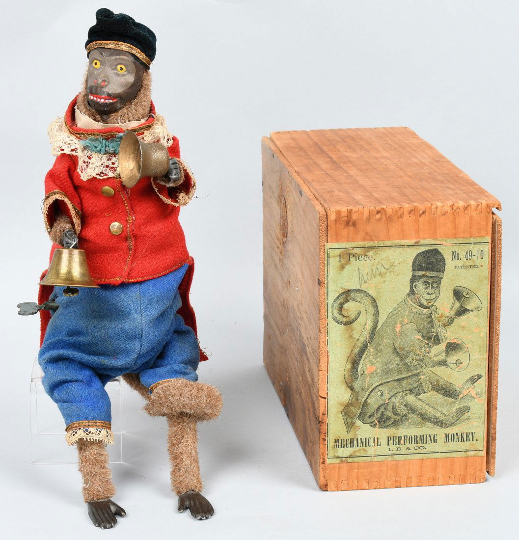 IVES CLOCKWORK MONKEY WITH BELLS w/ BOX (1 of 15)
